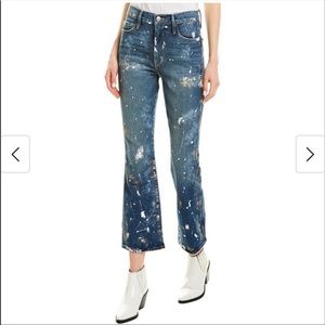 FRAME THE SYLVIE KICK BOOT JEAN PAINT SPATTER SIZE 26 NEW WITH TAGS
